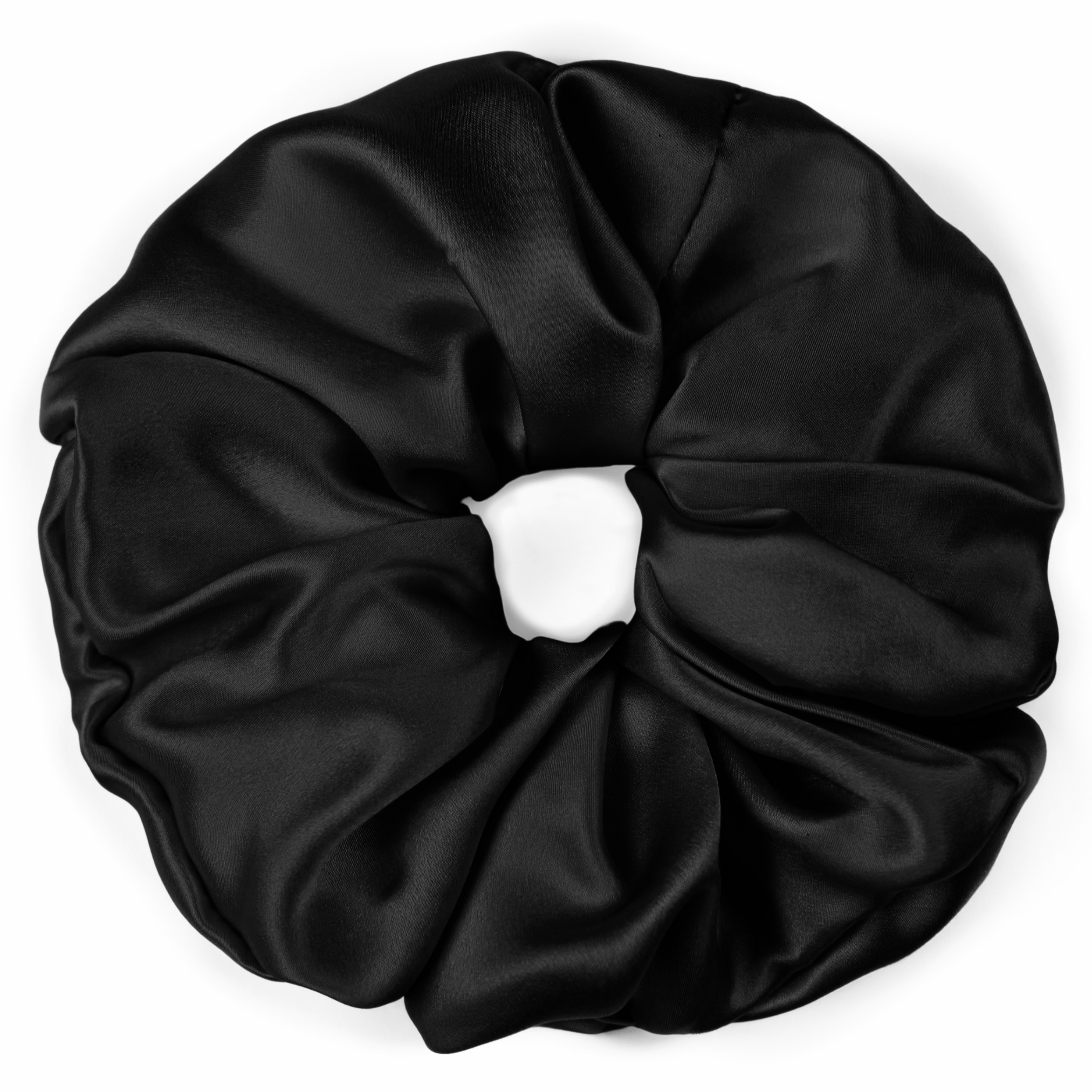 Black Jumbo Scrunchie – 100% Pure Mulberry Silk, Perfect for All Hair Types - NOCHKA
