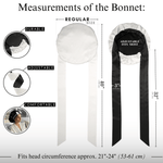 Black & Off - White Reversible Bonnet with Ties - NOCHKA
