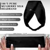 Black Pure Silk Headband - NOCHKA
