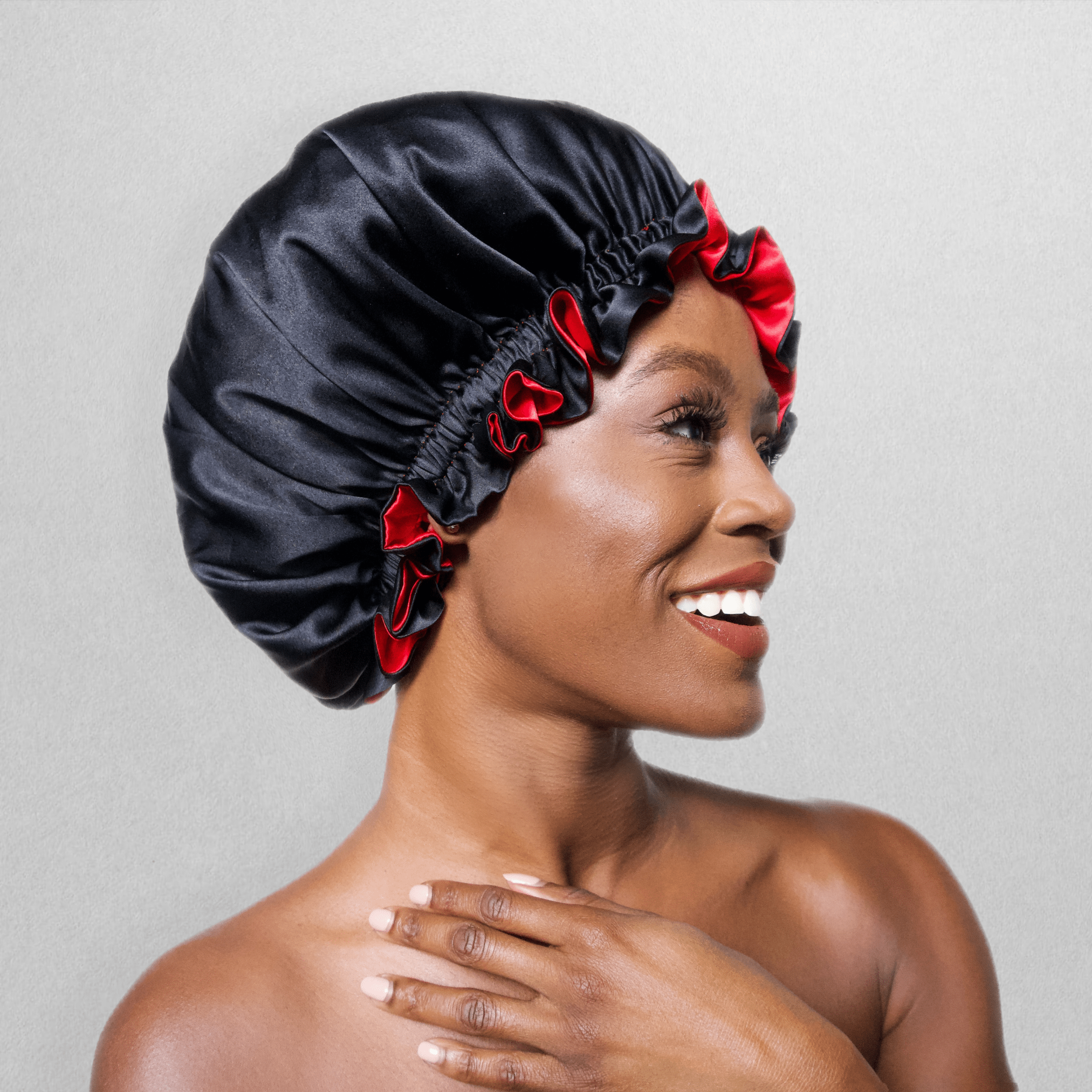 Black & Red Reversible Bonnet - NOCHKA

