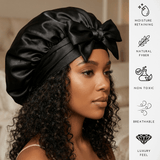 Black Reversible Bonnet with Ties - NOCHKA
