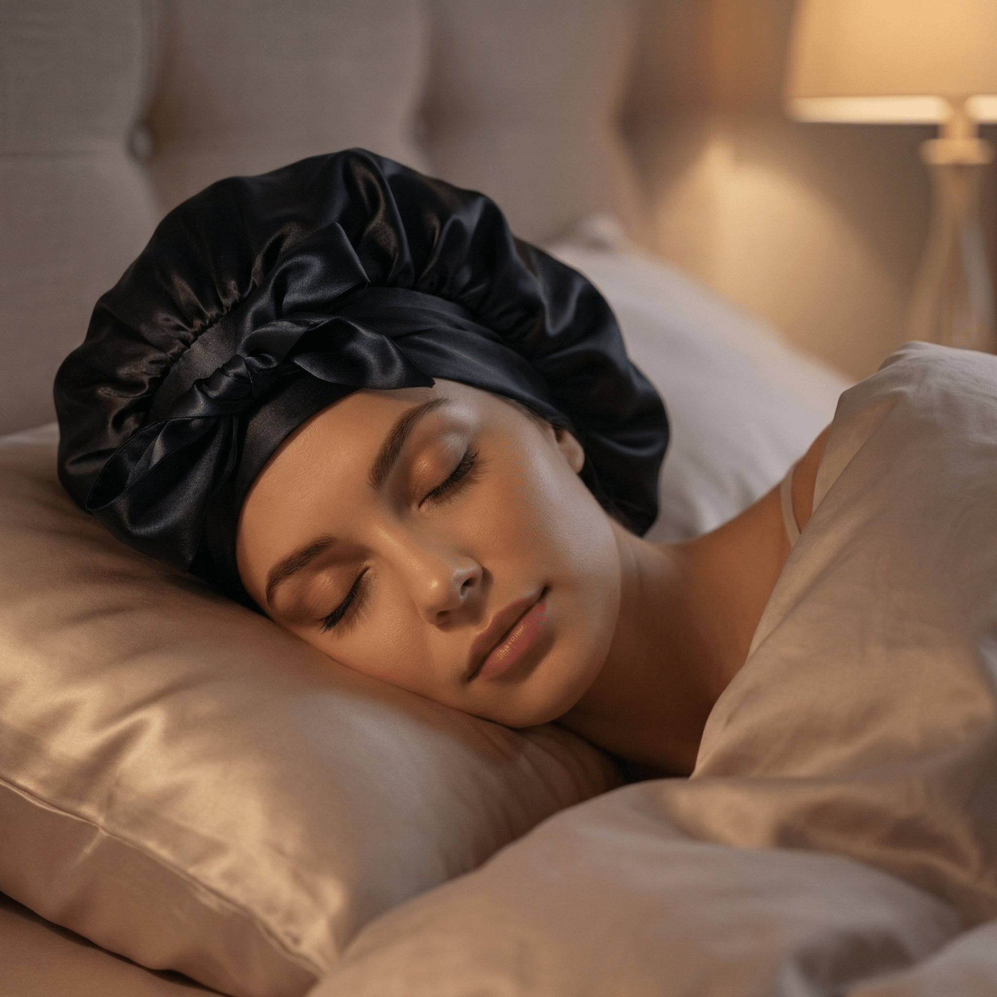 Black Reversible Bonnet with Ties - NOCHKA
