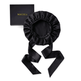 Black Reversible Bonnet with Ties - NOCHKA
