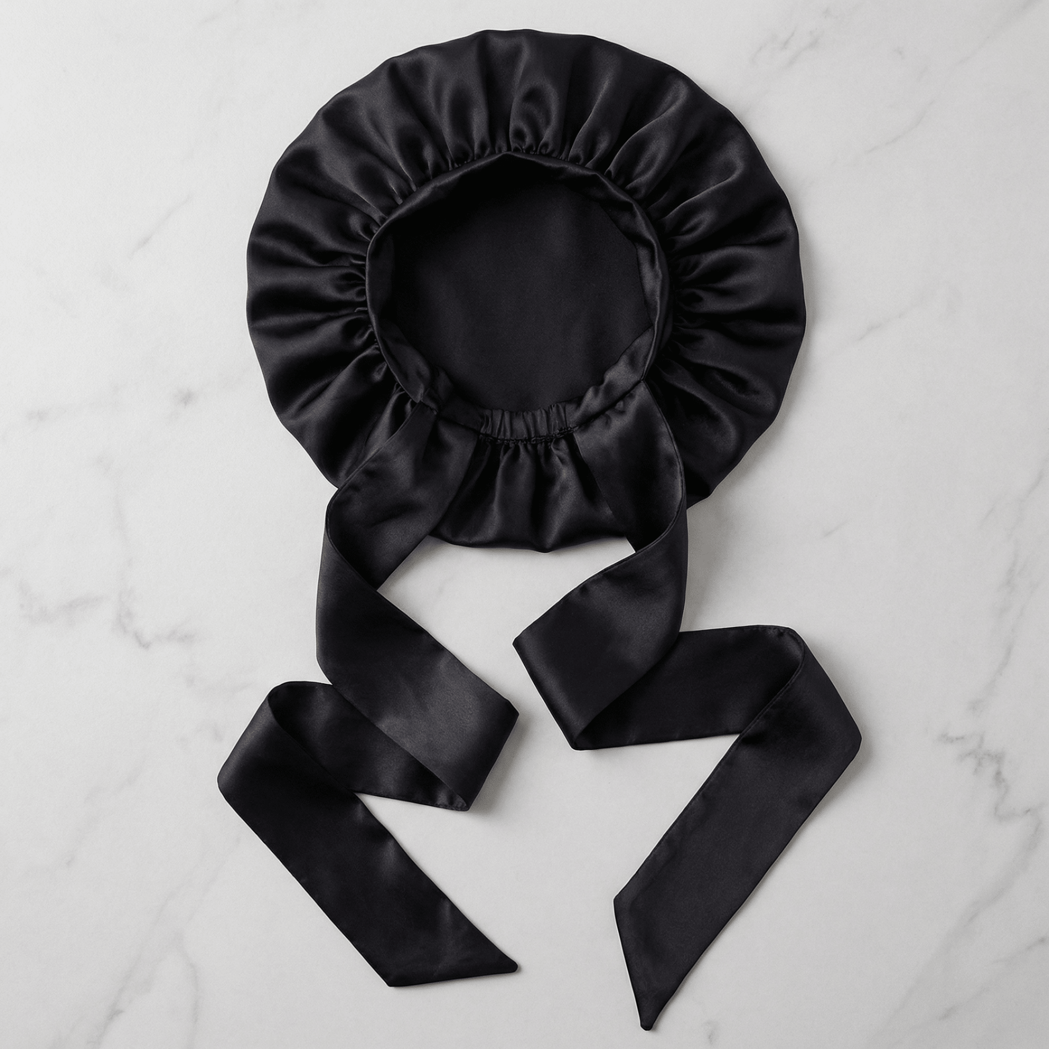 Black Reversible Bonnet with Ties - NOCHKA
