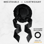 Black Reversible Bonnet with Ties - NOCHKA
