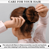 Black Skinny Scrunchie – 100% Pure Mulberry Silk, Perfect for All Hair Types - NOCHKA
