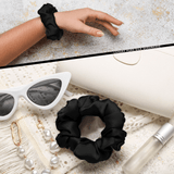 Black Skinny Scrunchie – 100% Pure Mulberry Silk, Perfect for All Hair Types - NOCHKA
