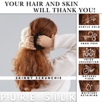 Black Skinny Scrunchie – 100% Pure Mulberry Silk, Perfect for All Hair Types - NOCHKA
