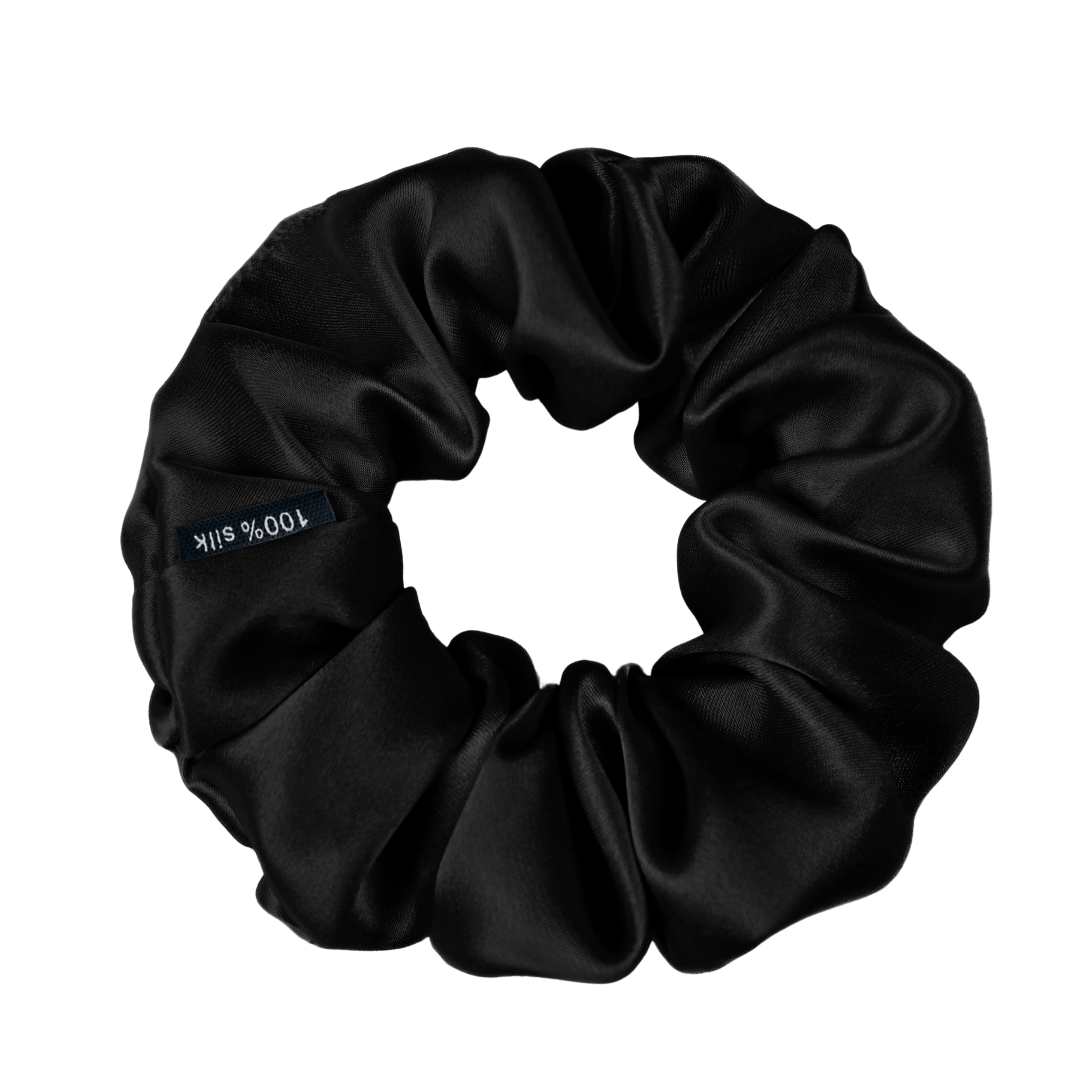 Black Skinny Scrunchie – 100% Pure Mulberry Silk, Perfect for All Hair Types - NOCHKA
