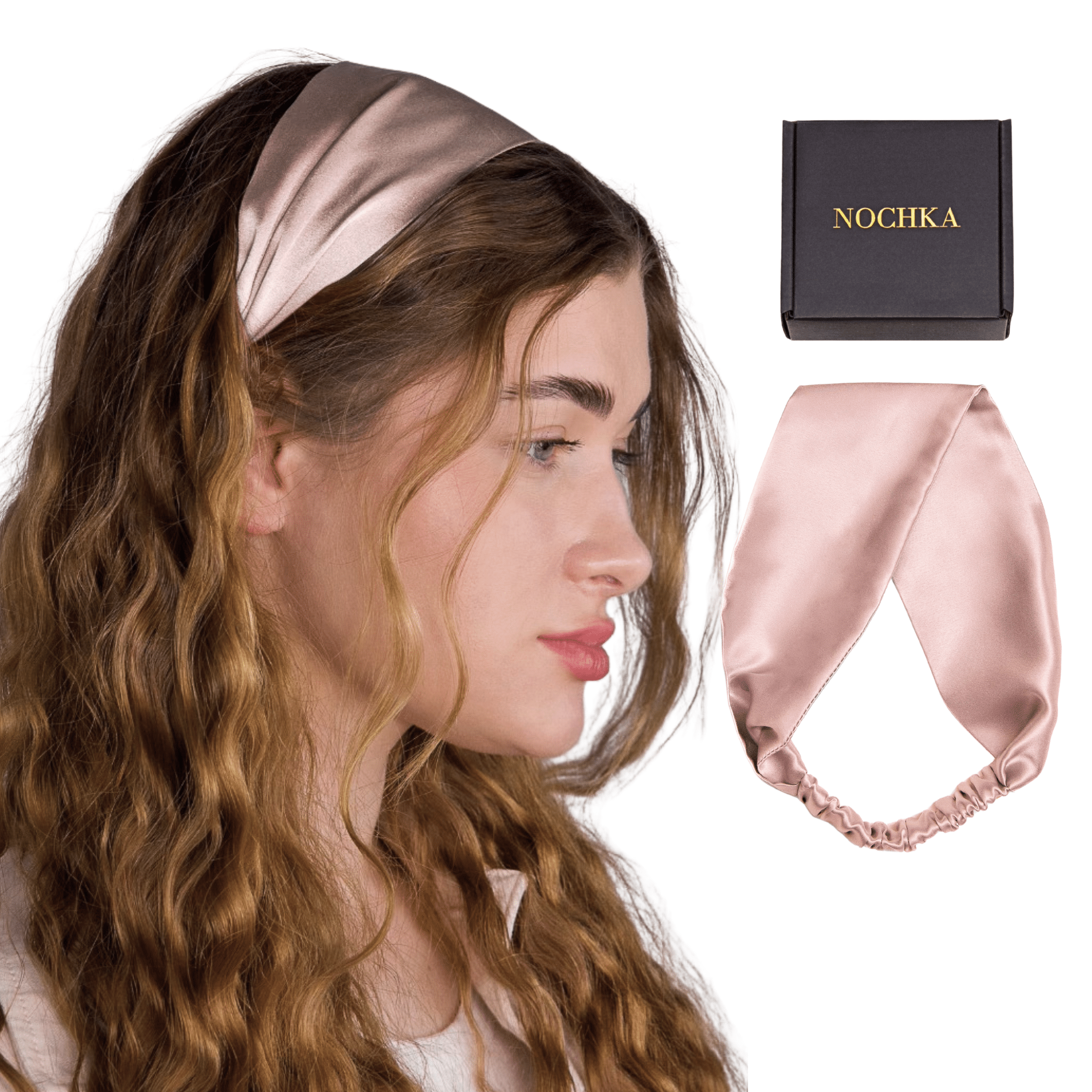 Blush Pure Silk Headband - NOCHKA
