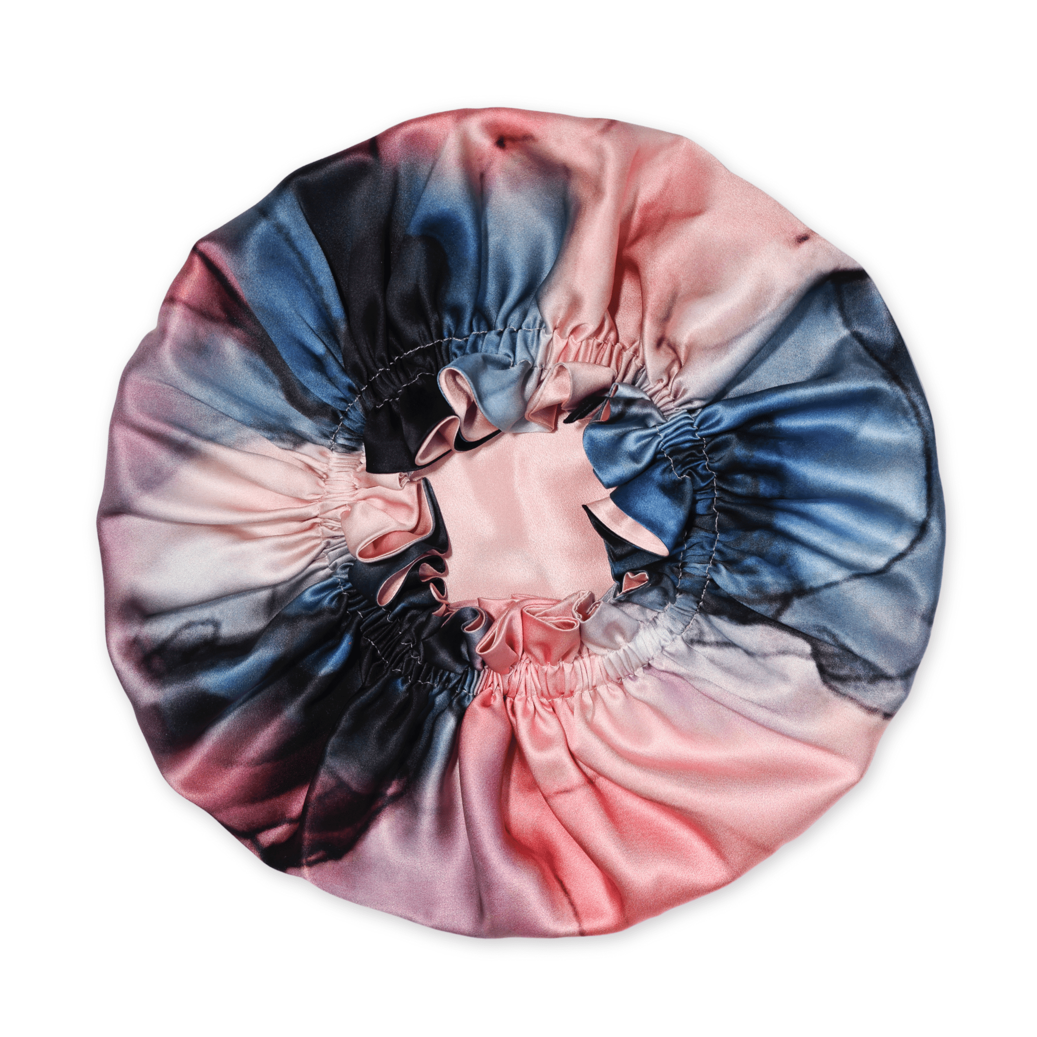 Blushing Blue Tie Dye Pure Mulberry Silk Bonnet – Reversible & Durable - NOCHKA
