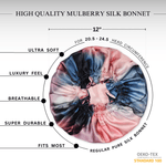 Blushing Blue Tie Dye Pure Mulberry Silk Bonnet – Reversible & Durable - NOCHKA
