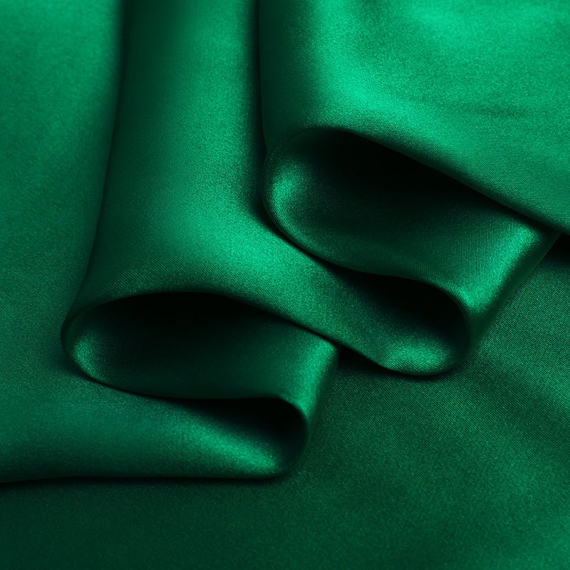 Bottle Green 100% Pure Mulberry Silk Fabric 19mm 44" Width Pre - Cut Silk Fabric - NOCHKA
