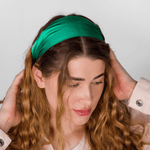Bottle Green Pure Silk Headband - NOCHKA
