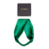 Bottle Green Pure Silk Headband - NOCHKA
