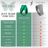 Bottle Green Pure Silk Headband - NOCHKA

