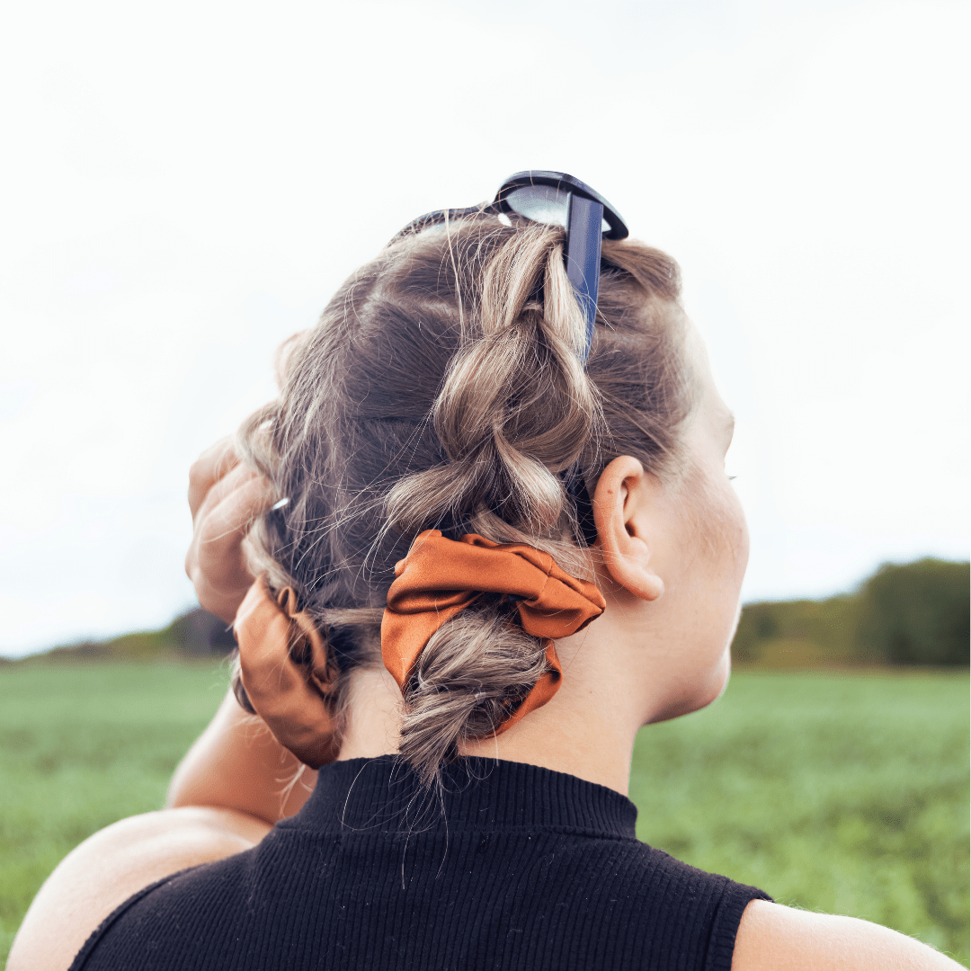 Bronze Shades of 3 Regular Mulberry Silk Scrunchies | 100% Silk - NOCHKA
