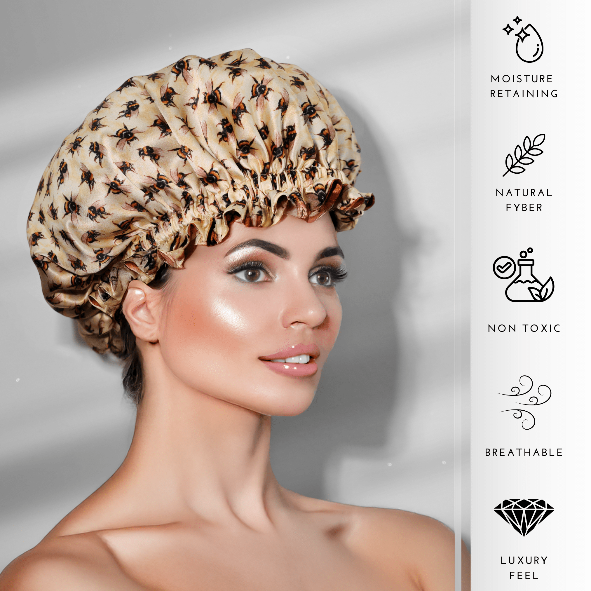 Bumblebee Pure Mulberry Silk Bonnet – Reversible & Durable - NOCHKA
