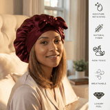 Burgundy Reversible Bonnet with Ties - NOCHKA
