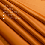 Burnt Orange 100% Pure Mulberry Silk Fabric 19mm Cut - to - Size Silk Fabric - NOCHKA
