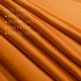Burnt Orange 100% Pure Mulberry Silk Fabric 19mm Cut - to - Size Silk Fabric - NOCHKA
