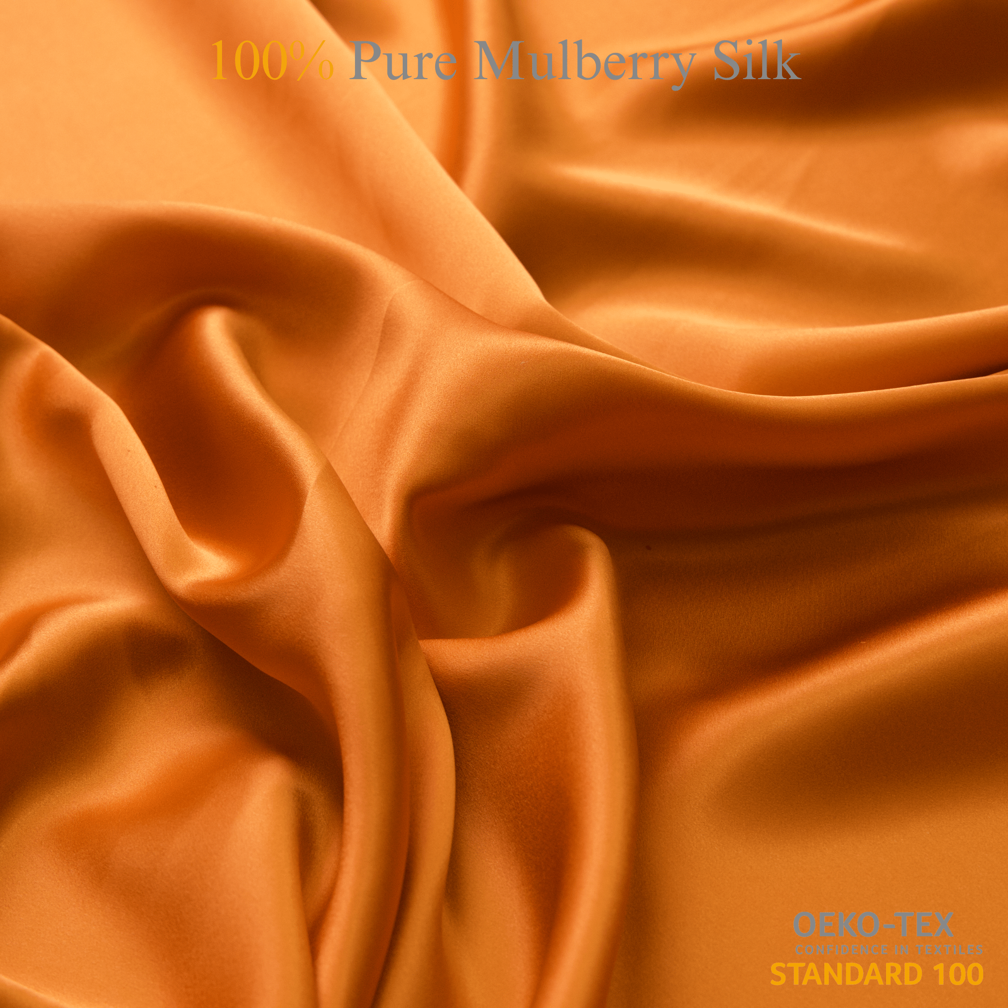 Burnt Orange 100% Pure Mulberry Silk Fabric 19mm Cut - to - Size Silk Fabric - NOCHKA
