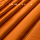 Burnt Orange 100% Pure Mulberry Silk Fabric 19mm Cut - to - Size Silk Fabric - NOCHKA
