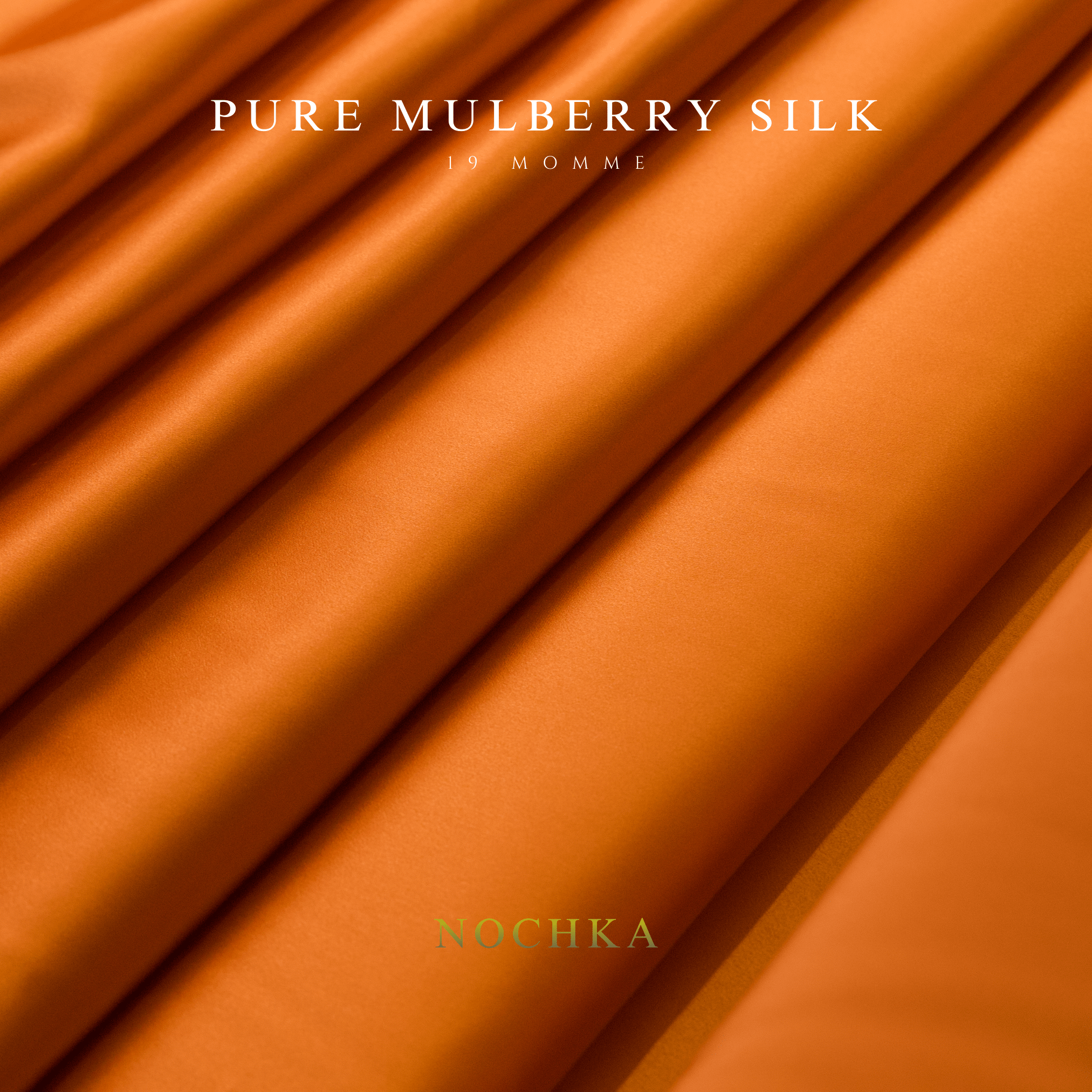 Burnt Orange 100% Pure Mulberry Silk Fabric 19mm Cut - to - Size Silk Fabric - NOCHKA

