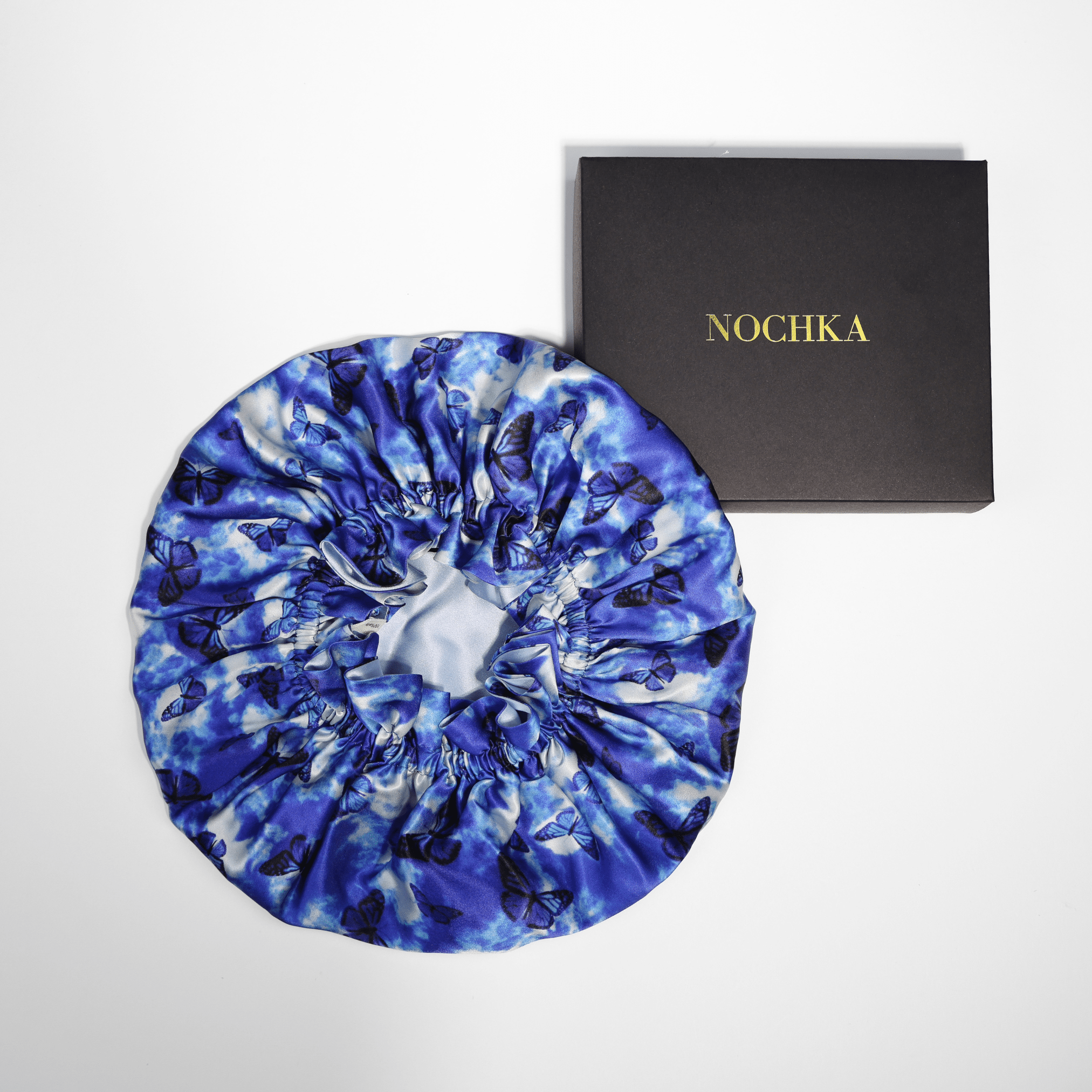 Butterfly Print Pure Mulberry Silk Bonnet – Reversible & Durable - NOCHKA
