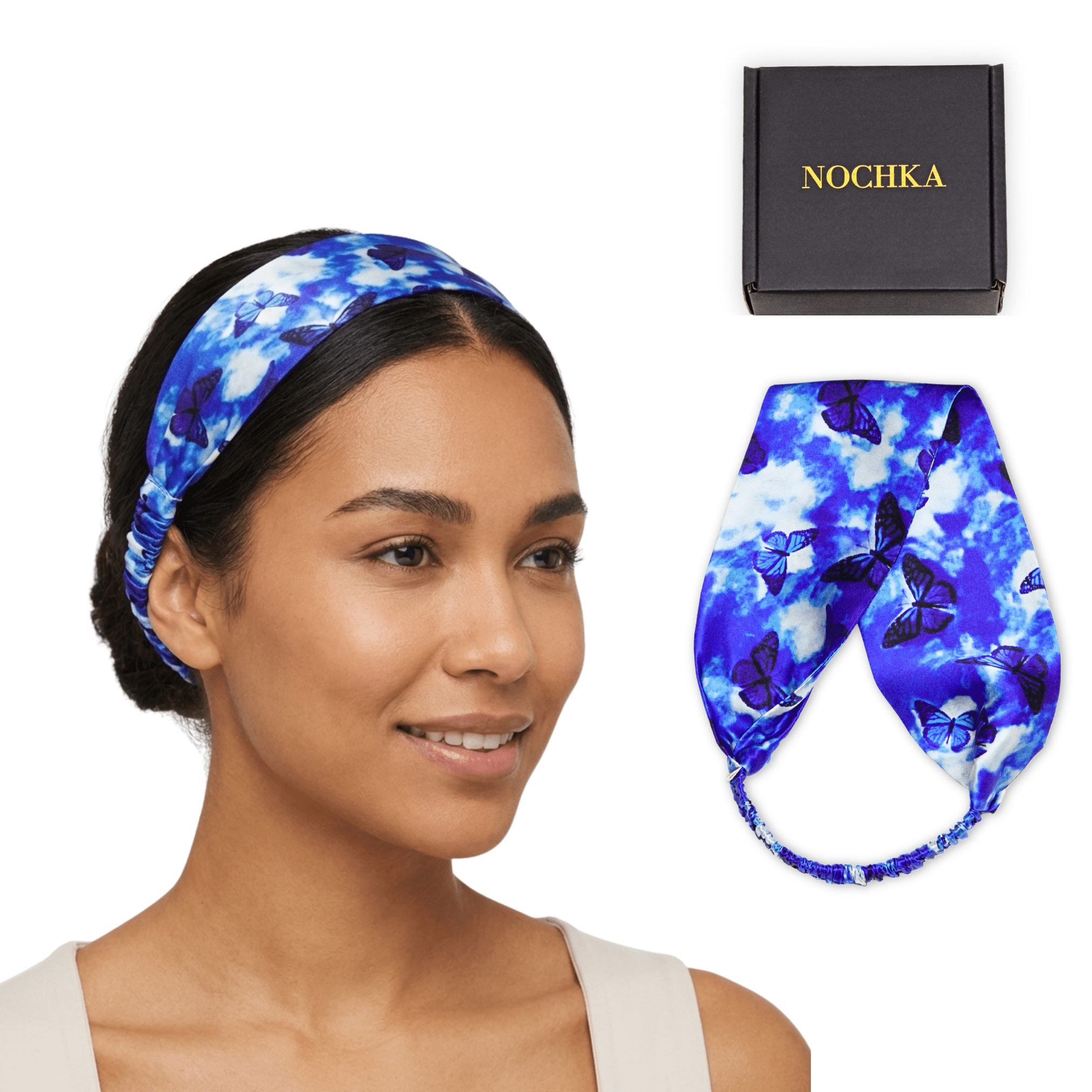 Butterfly Pure Silk Headband - NOCHKA
