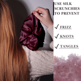 Cabernet Jumbo Scrunchie – 100% Pure Mulberry Silk, Perfect for All Hair Types - NOCHKA

