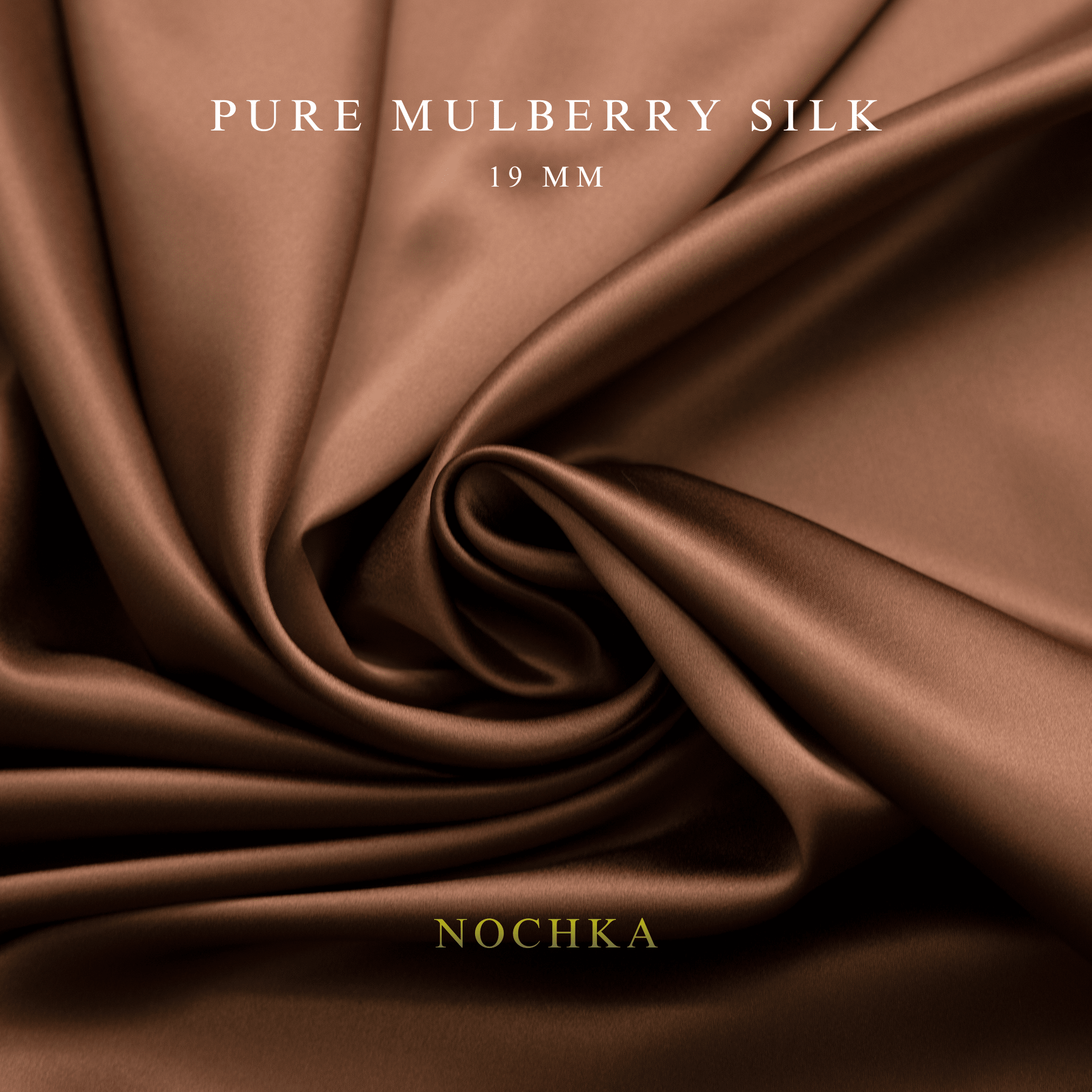 Cappuccino 100% Pure Mulberry Silk Fabric 19mm Cut - to - Size Silk Fabric - NOCHKA
