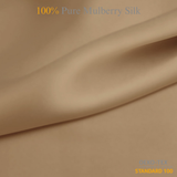 Caramel 100% Pure Mulberry Silk Fabric 19mm Cut - to - Size Silk Fabric - NOCHKA
