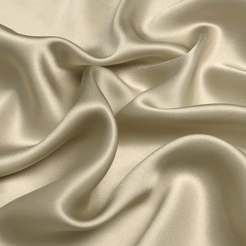Champagne 100% Pure Mulberry Silk Fabric 19mm 44" Width Pre - Cut Silk Fabric - NOCHKA
