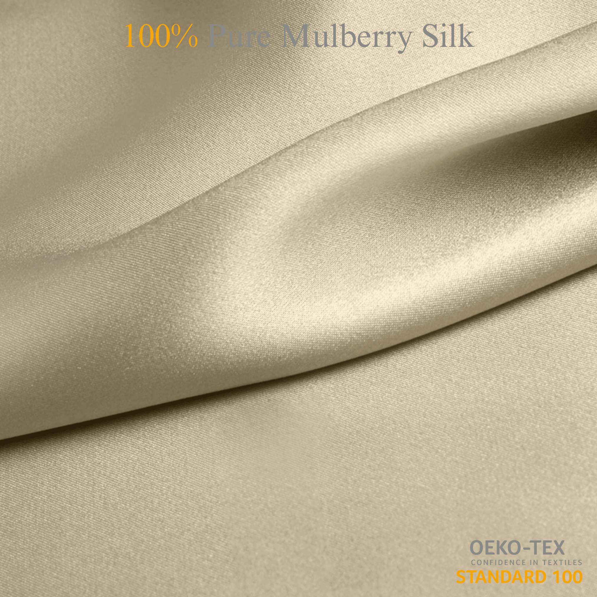 Champagne 100% Pure Mulberry Silk Fabric Cut - to - Size Silk Fabric - NOCHKA
