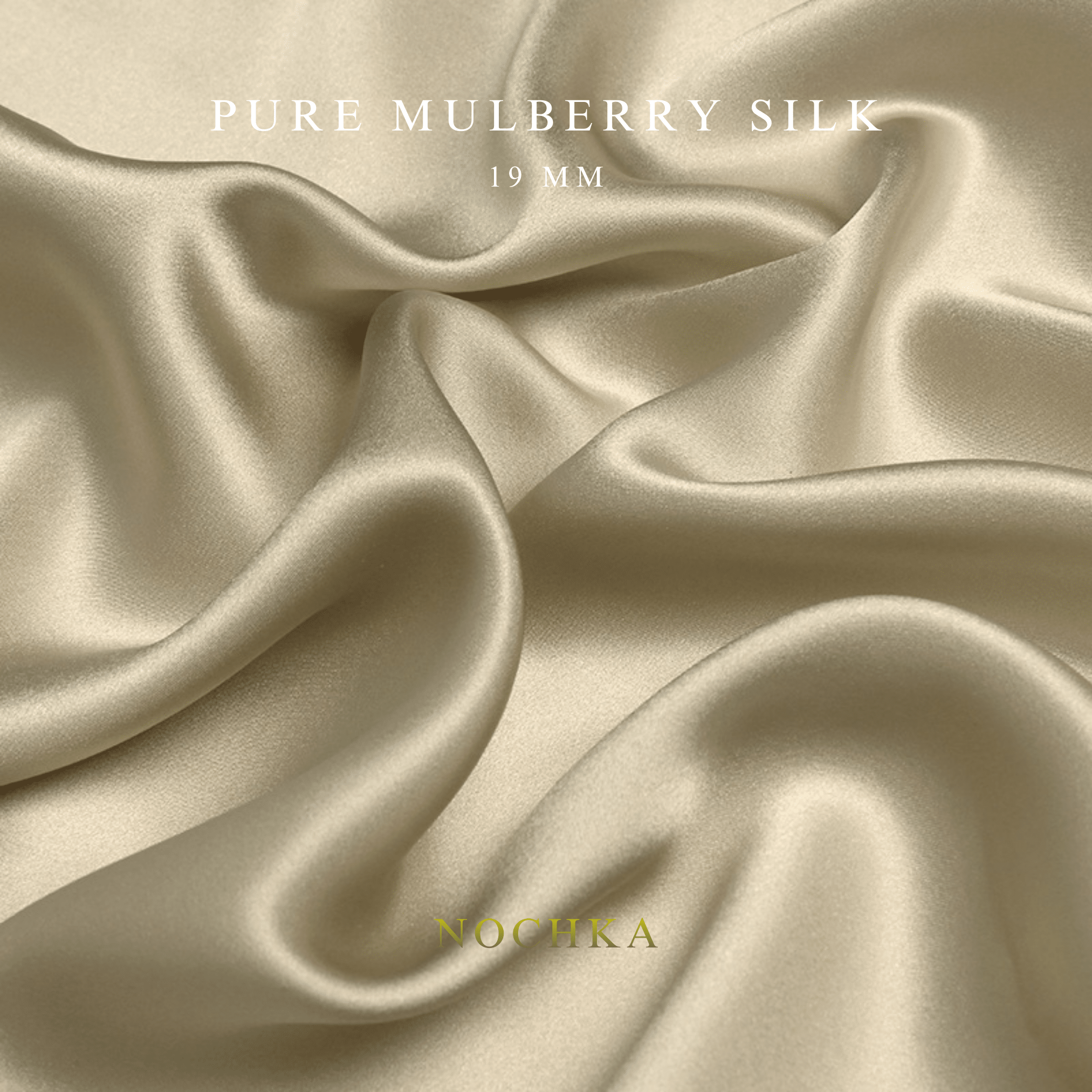 Champagne 100% Pure Mulberry Silk Fabric Cut - to - Size Silk Fabric - NOCHKA

