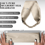 Champagne Pure Silk Headband - NOCHKA
