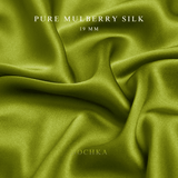 Chartreuse 100% Pure Mulberry Silk Fabric 19mm Cut - to - Size Silk Fabric - NOCHKA
