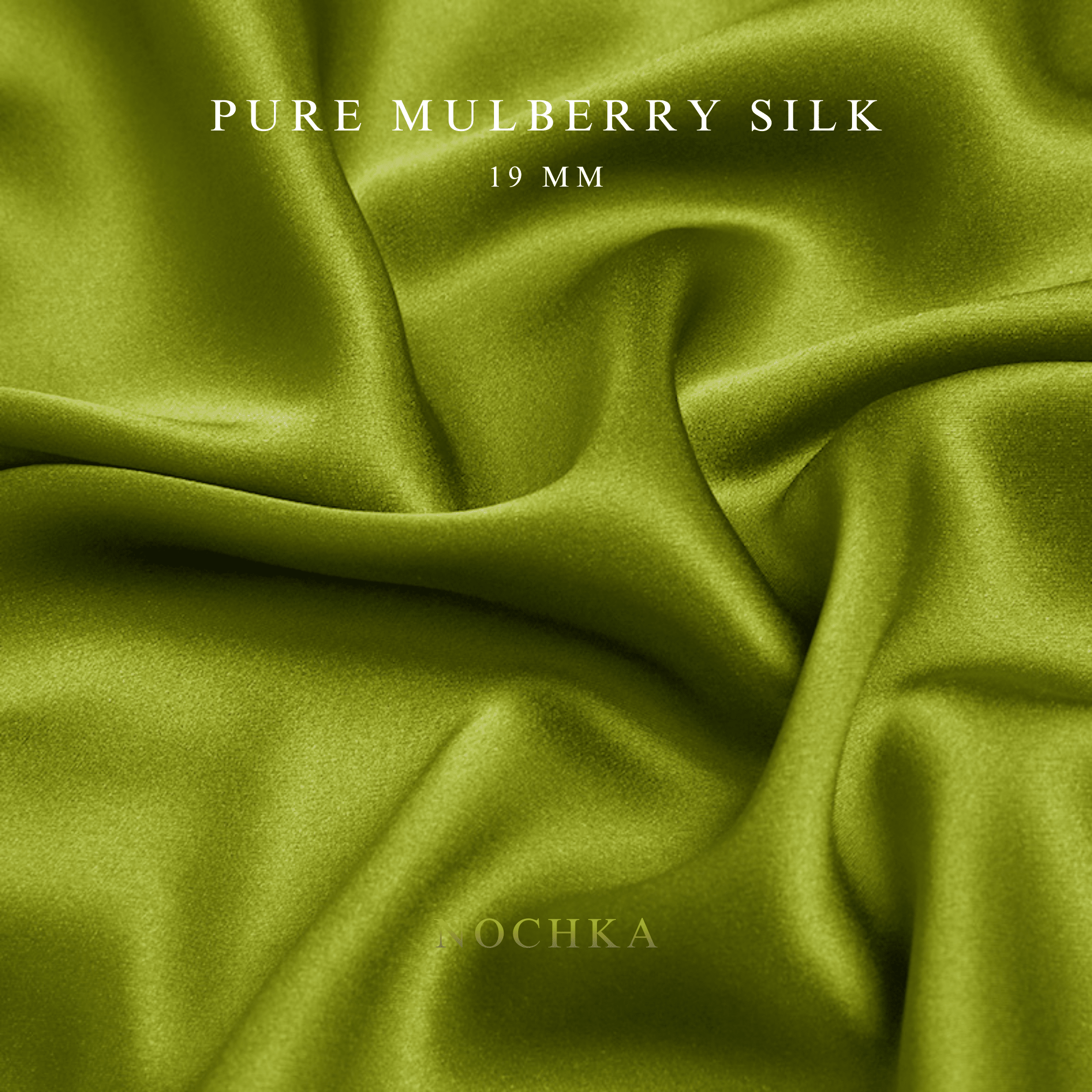 Chartreuse 100% Pure Mulberry Silk Fabric 19mm Cut - to - Size Silk Fabric - NOCHKA

