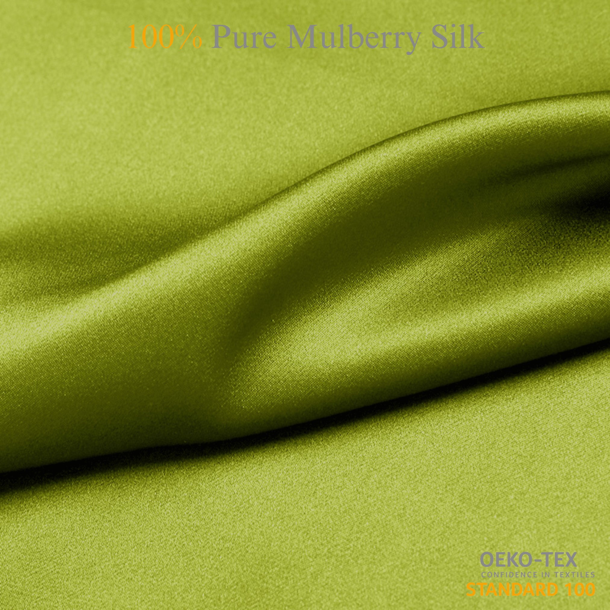 Chartreuse 100% Pure Mulberry Silk Fabric 19mm Cut - to - Size Silk Fabric - NOCHKA
