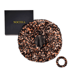 Cheetah and Black Pure Mulberry Silk Bonnet – Reversible & Durable - NOCHKA
