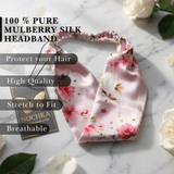 Cherry Blossom Pure Silk Headband - NOCHKA

