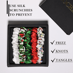 Christmas Shades Ultra - Skinny Silk Scrunchies (Set of 5) - NOCHKA
