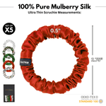 Christmas Shades Ultra - Skinny Silk Scrunchies (Set of 5) - NOCHKA
