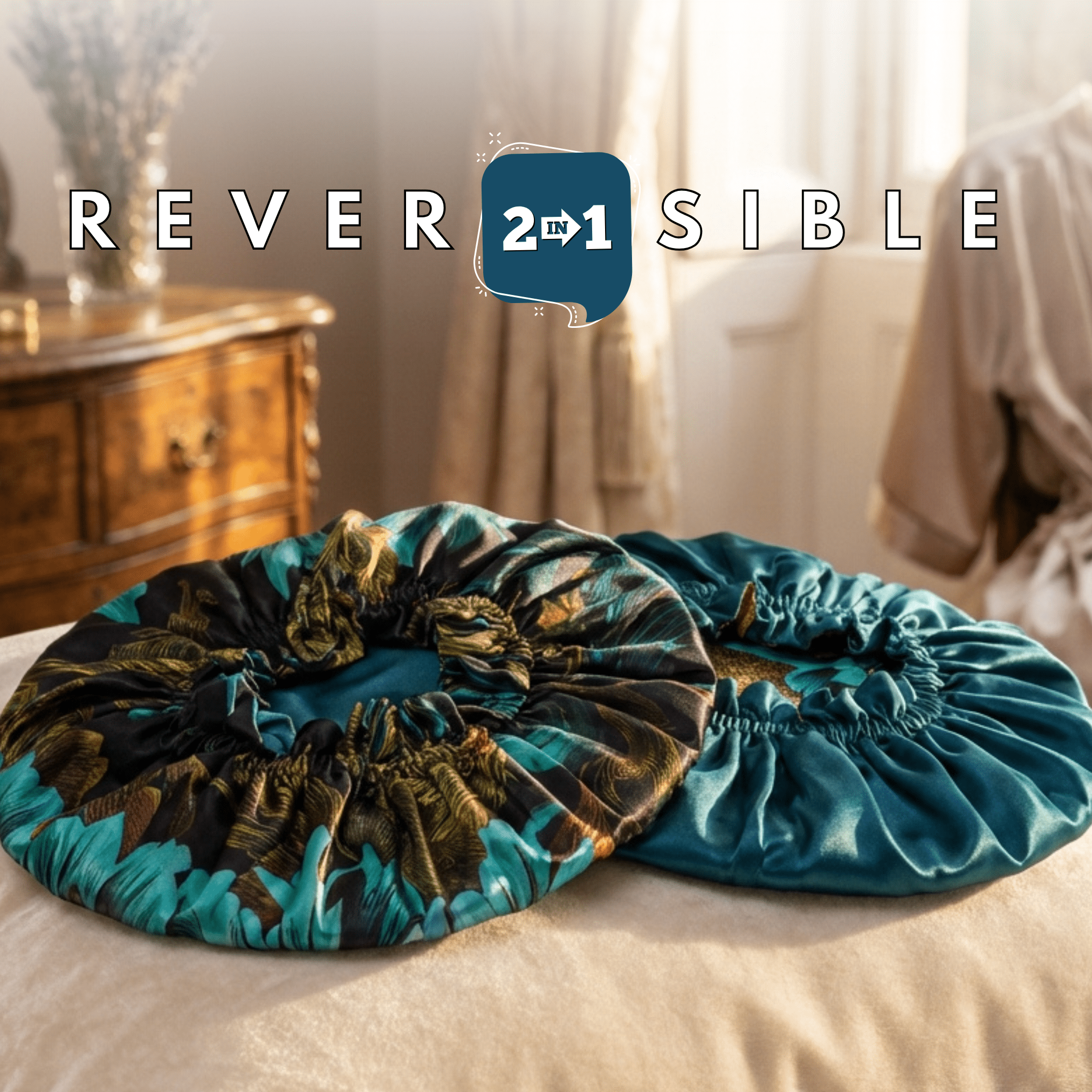 Chrysanthemum Pure Mulberry Silk Bonnet – Reversible & Durable - NOCHKA
