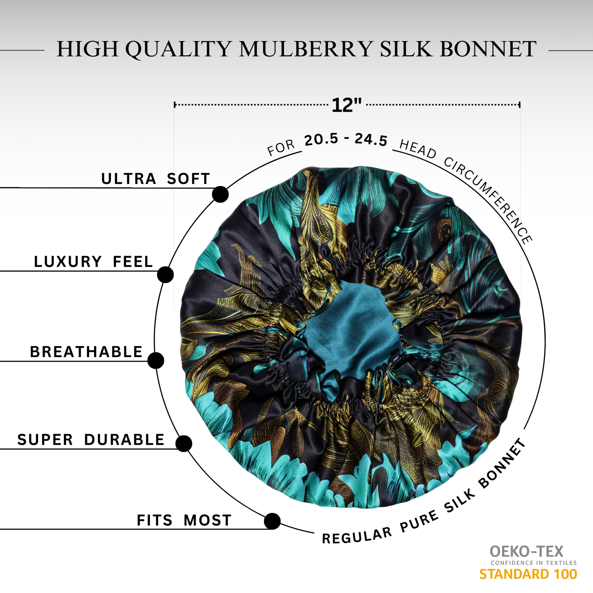 Chrysanthemum Pure Mulberry Silk Bonnet – Reversible & Durable - NOCHKA
