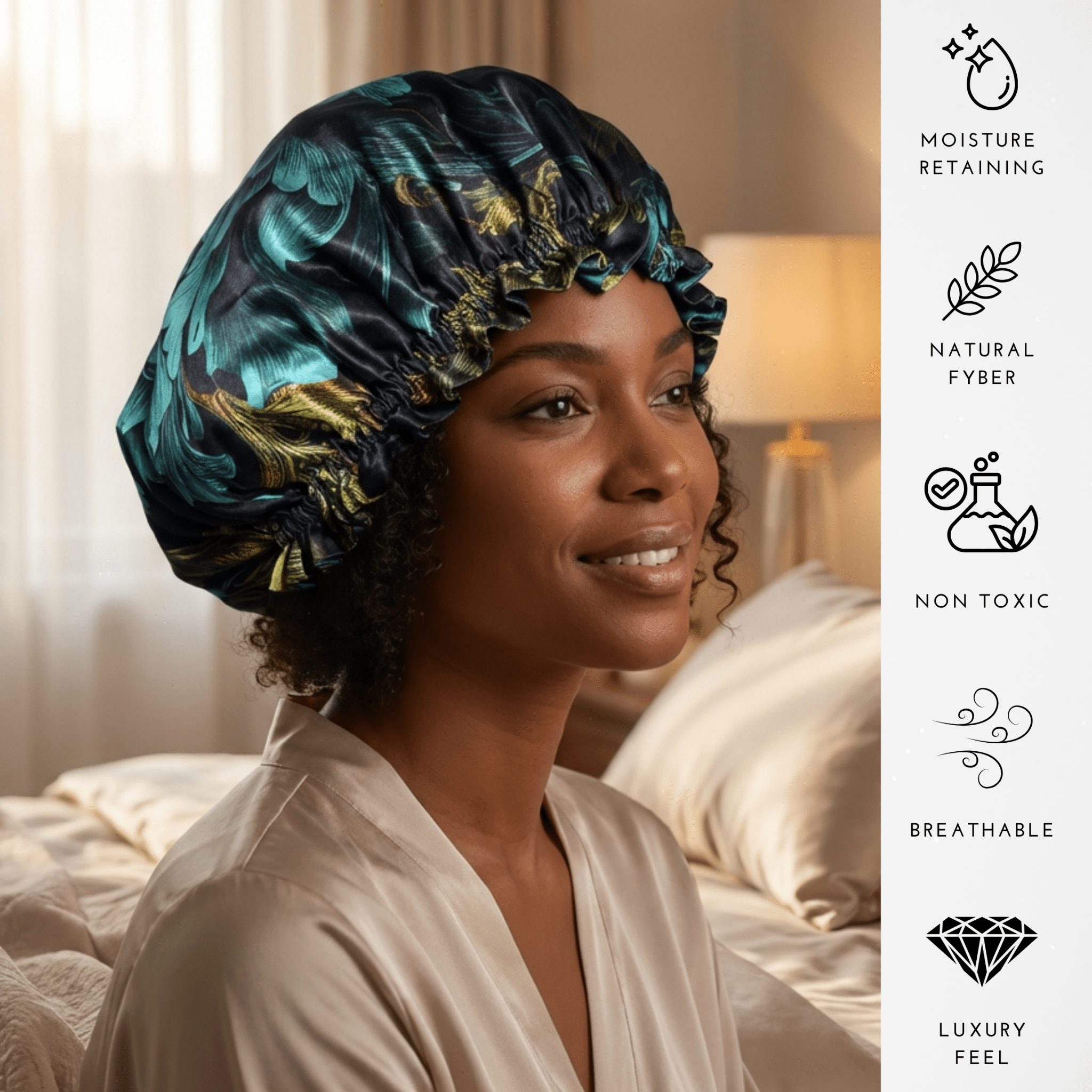 Chrysanthemum Pure Mulberry Silk Bonnet – Reversible & Durable - NOCHKA

