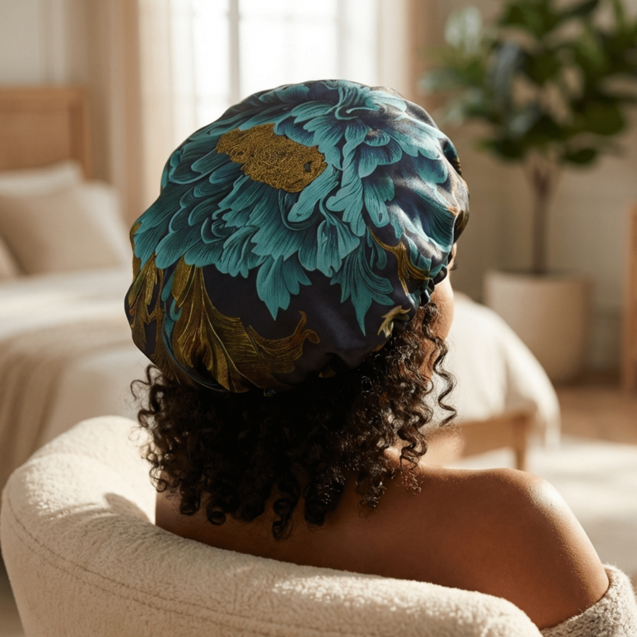 Chrysanthemum Pure Mulberry Silk Bonnet – Reversible & Durable - NOCHKA
