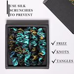 Chrysanthemum Ultra - Skinny Silk Scrunchies (Set of 5) - NOCHKA
