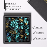 Chrysanthemum Ultra - Skinny Silk Scrunchies (Set of 5) - NOCHKA

